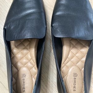 Birdies black, leather flats